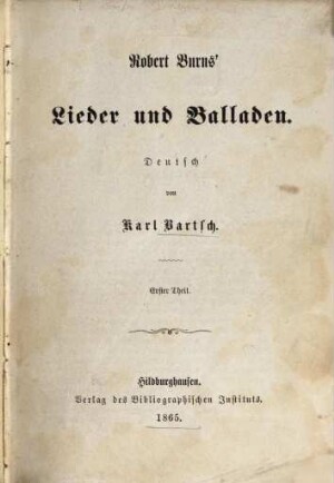 Robert Burns' Lieder und Balladen, 1