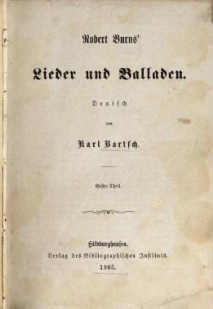 Robert Burns' Lieder und Balladen, 1