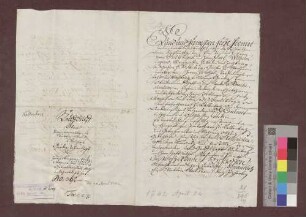 Klaus Oswald von Kaltenbach verkauft der badischen Landesadministration 3 Jauchert Wald zu Kaltenbach um 36 Gulden.