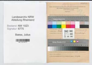Entnazifizierung Julius Baess , geb. 02.05.1898 (Lehrer)