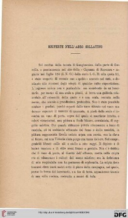 27: Scoperte nell' agro Collatino