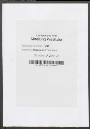 Etat der Gemeinde Oberbauerschaft.