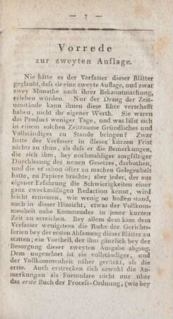 Vorrede zur zweyten Auflage