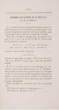 Remarques sur l'article de la page 112.
