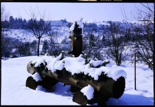 Dornstetten: verschneiter Holzbrunnen