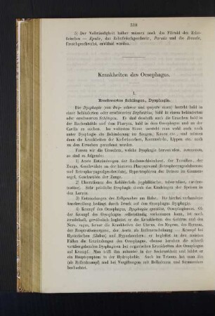 Krankheiten des Oesophagus.