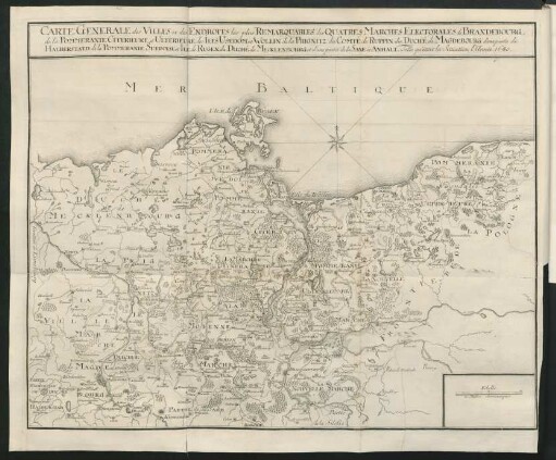Carte Generale des Villes et des Endroits les plus Remarquables des Quatres Marches Electorales de Brandebourg ...