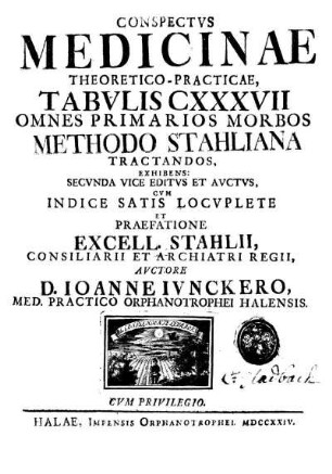 Conspectvs Medicinae Theoretico-Practicae : Tabvlis CXXXVII Omnes Primarios Morbos Methodo Stahliana Tractandos, Exhibens ; ... Cvm Indice Satis Locvplete ...