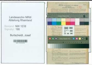 Entnazifizierung Josef Burtscheidt , geb. 29.04.1905 (Bankkaufmann)