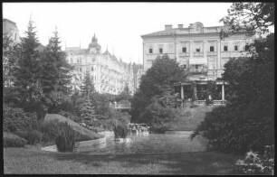Marienbad. Hotelstift Tepler-Haus mit Parkanlagen