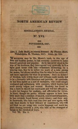 The North American review and miscellaneous journal, 6. 1818