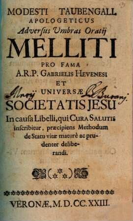 Apologeticus adversus umbras Oratii Melliti