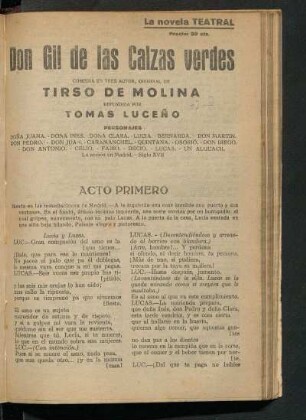 Don Gil de las Calzas verdes : comedia en tres actos