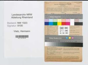 Entnazifizierung Hermann Vietz , geb. 23.10.1887 (Bergmann)