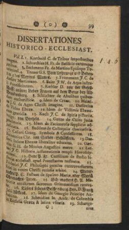 Dissertationes Historico-Ecclesiast.