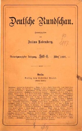 Deutsche Rundschau. 90 = Jg. 23. 1897