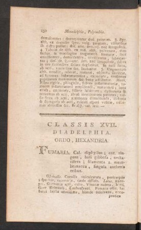 Classis XVII. Diandelphia. Ordo. Hexandria.