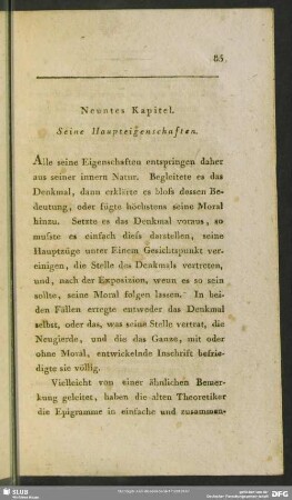 Neuntes Kapitel. Seine Haupteigenschaften