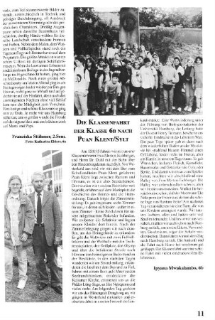 Die Klassenfahrt der Klasse 6b nach Puan Klent/Sylt