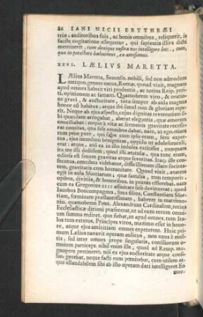 XXVI. Laelius Maretta.