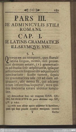 Pars III, De Adminiculis Stili Romani
