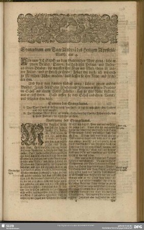 [Am Tage Andreae des Heiligen Apostels]