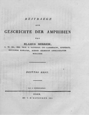 Heft 3: Beiträge zur Naturgeschichte. Heft 3