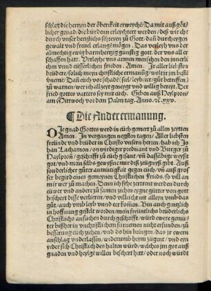 Die Ander ermanung.