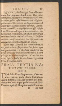 Feria Tertia Nativitatis Domini ...