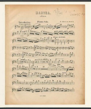 Martha. v. Flotow. Flauto Solo.