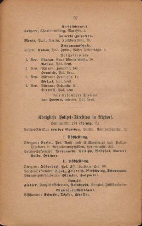 Königliche Polizei-Direktion in Rixdorf