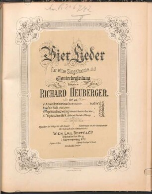 Vier Lieder für eine Singstimme mit Clavierbegleitung op. 33, b. Auf die Nacht