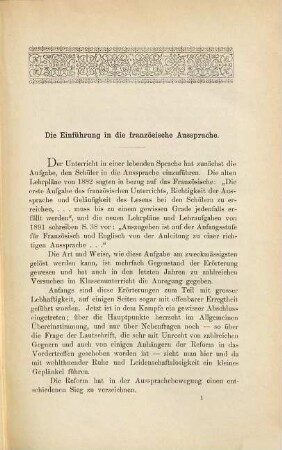Französische Aussprache und Sprachfertigkeit : Phonetik sowie mündliche und schriftliche Übungen im Klassenunterrichte. Auf Grund von Unterrichtsversuchen dargestellt von Karl Quiehl