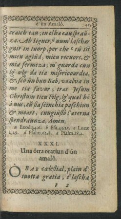 XXXI. Una otra oratiun d' ün amalo.