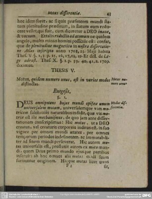 Motus V. [Motus numero unus]