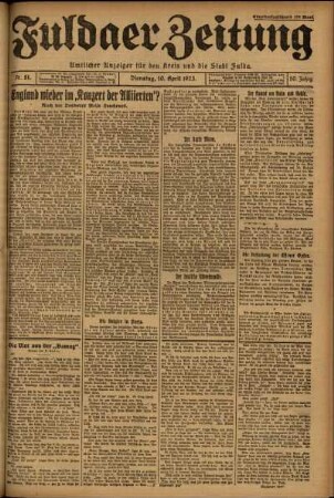 Ausgabe vom Dienstag, den 10. April 1923.