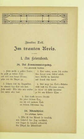 Zweiter Teil. Im trauten Kreis