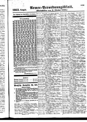 1663. Ausgabe. Dienstag, 9. Oktober 1917