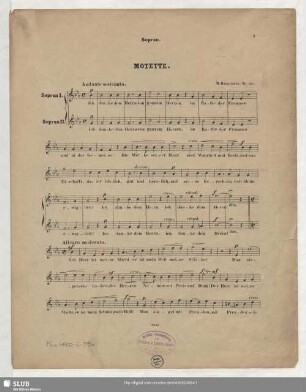 Cantate "Herr! Herr! Wende Dich zum Gebet!" für Chor und Solostimmen mit Begleitung von Orgel und vier Posaunen : Op. 38