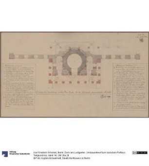 Berlin. Dom am Lustgarten. Umbauentwurf zum barocken Portikus. Teilgrundriss