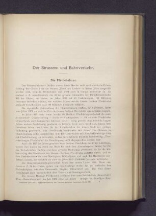 Der Strassen- und Bahnverkehr