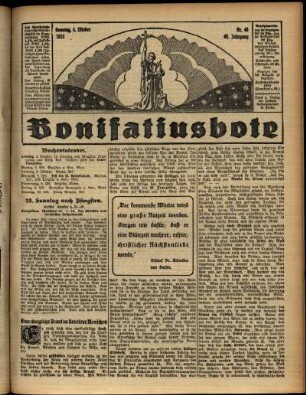 Erste Ausgabe vom Sonntag, den 04. Oktober 1931.