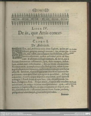 Liber IV. De iis, quae Artûs concernunt