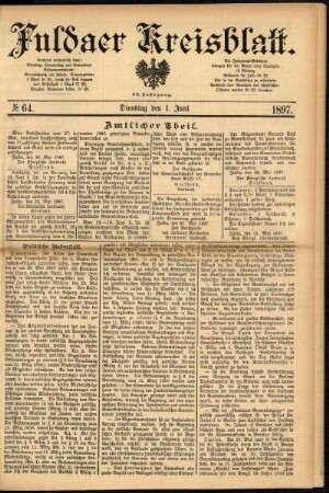 Ausgabe vom Dienstag, den 01. Juni 1897.