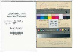 Entnazifizierung Heinrich Lauf , geb. 20.09.1900 (Betriebsmeister)