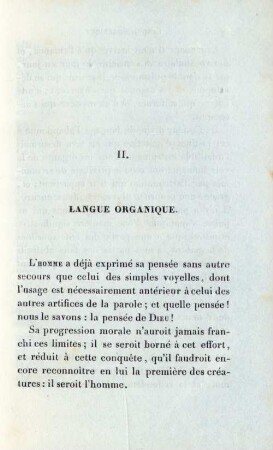 II. Langue organique
