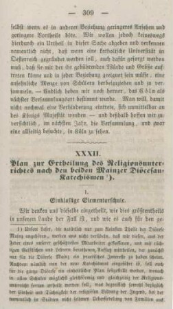 309-323 Plan zur Ertheilung des Religionsunterrichtes nach den beiden Mainzer Diöcesan-Katechismen