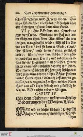 Caput IV:Von dem Namen und mancherley Bedutungen des Wortes Liebe