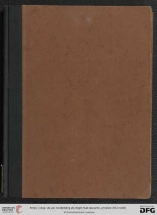 78: Nassauische Annalen: Jahrbuch des Vereins für Nassauische Altertumskunde und Geschichtsforschung