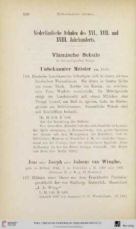 Niederländische Schulen des XVI., XVII. und XVIII. Jahrhunderts (Nr. 116 - 336)